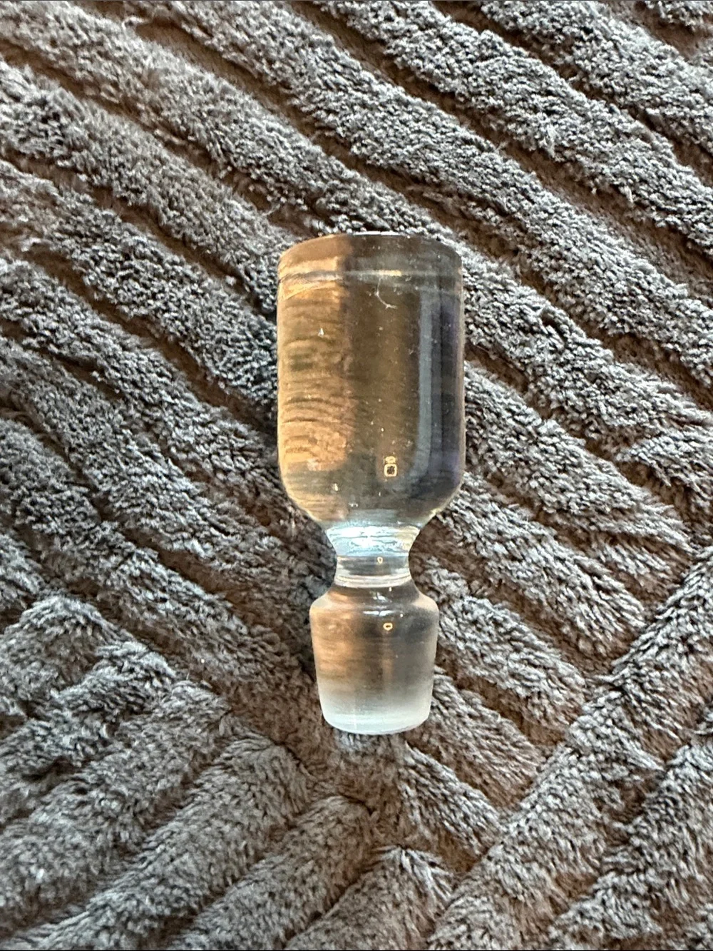 Clear Etched Glass Vase with Silver-Top Stopper